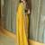 Yellow ethnic motifs embroidered  chiffon heavy work saree