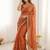 Orange embroidered sarees blouse piece