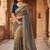 Gold embroidered silk blend saree