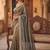 Gold embroidered silk blend saree