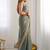 Teal embellished silk blend saree