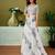 White dabu printed  linen ready to wear saree with unstitched blouse