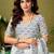 White dabu printed  linen ready to wear saree with unstitched blouse