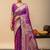 Purple women woven design zari art silk saree