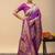 Purple women woven design zari art silk saree