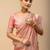 Peach embroidered tissue saree