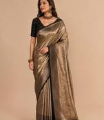 Gold woven design zari art silk saree