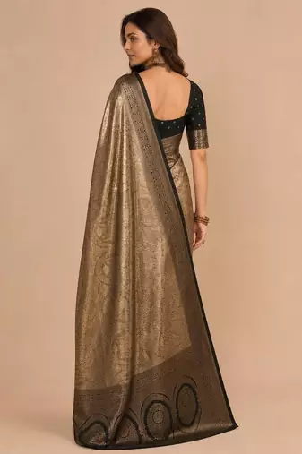 Gold woven design zari art silk saree