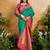 Green ethnic motifs woven design saree with unstitched blouse