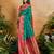 Green ethnic motifs woven design saree with unstitched blouse