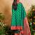 Green ethnic motifs woven design saree with unstitched blouse