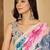 White floral printed  georgette saree with unstiched blouse piece