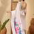 White floral printed  georgette saree with unstiched blouse piece