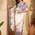 White floral printed  georgette saree with unstiched blouse piece