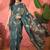 Teal woven design banarasi saree with blouse piece