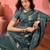 Teal woven design banarasi saree with blouse piece