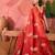 Red woven design banarasi saree with blouse piece