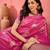 Pink floral woven design zari kanjeevaram saree
