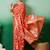 Orange zari woven kanjeevaram saree with blouse piece