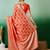Orange zari woven kanjeevaram saree with blouse piece