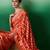 Orange zari woven kanjeevaram saree with blouse piece