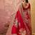 Red floral zari heavy work saree with blouse piece