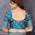 Blue embroidered lace border saree with matching blouse piece