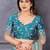 Blue embroidered lace border saree with matching blouse piece