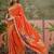 Orange ethnic motifs zari saree with blouse piece