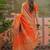 Orange ethnic motifs zari saree with blouse piece