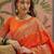 Orange ethnic motifs zari saree with blouse piece