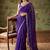 Purple floral embroidered tissue designer saree