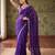 Purple floral embroidered tissue designer saree