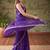 Purple floral embroidered tissue designer saree