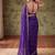 Purple floral embroidered tissue designer saree