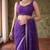 Purple floral embroidered tissue designer saree