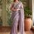 Lavender floral embroidered tissue designer saree