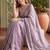 Lavender floral embroidered tissue designer saree