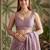 Lavender floral embroidered tissue designer saree