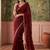 Maroon floral embroidered tissue designer saree