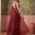 Maroon floral embroidered tissue designer saree