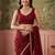Maroon floral embroidered tissue designer saree