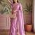 Lavender floral embroidered tissue designer saree
