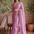Lavender floral embroidered tissue designer saree