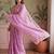 Lavender floral embroidered tissue designer saree