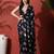 Black ready to wear satin floral digital printed saree
