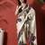 Off white ready to wear satin floral digital printed saree