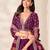 Purple Embroidered Silk Blend Wedding Lehenga Choli Set