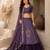 Purple Hand Embroidered Designer Silk Blend Lehenga Choli Set