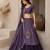 Purple Hand Embroidered Designer Silk Blend Lehenga Choli Set